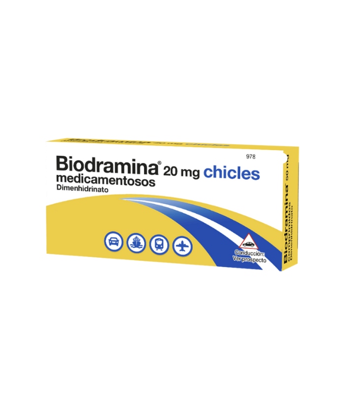 BIODRAMINA 20 MG 12 CHICLES Mareo y Sistema Circulatorio - URIACH AQUILEA OTC
