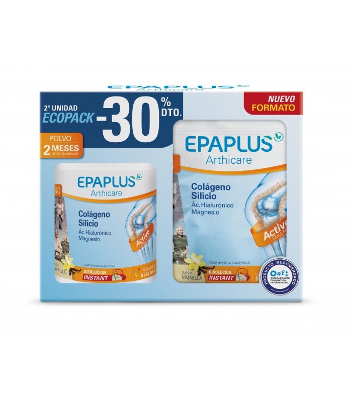EPAPLUS ECOPACK VAINILLA COLAGENO SILICIO AC.HIALURÓNICO MAGNESIO 326G + 326G EC Colagenos y magnesios y Salud Muscular y Articu