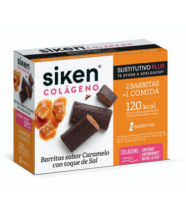 SIKEN SUSTITUTIVO COLÁGENO BARRITA CARAMELO CON UN TOQUE DE SAL 8 UNIDADES Inicio y  - SIKEN