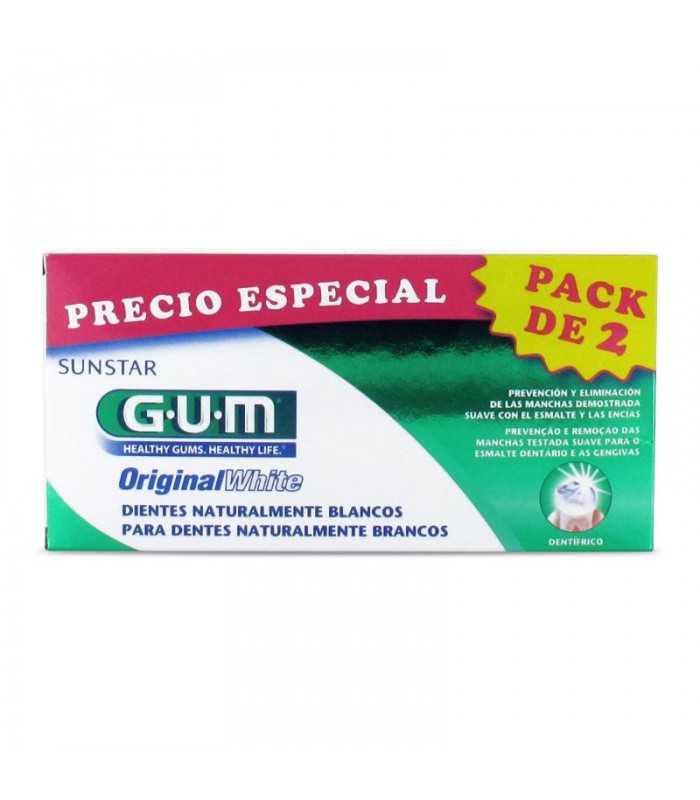 GUM PASTA DENTAL BLANQUEADORA ORIGINAL WHITE 75 ML DUPLO