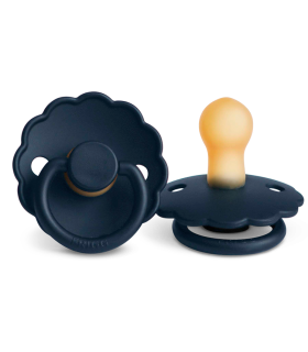 FRIGG CHUPETE DAISY CAPPUCCINO-DARK NAVY TETINA LATEX 0-6 MESES PACK 2 UNIDADES 2