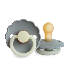 FRIGG CHUPETE DAISY NIGHT CREAM-FRENCH GRAY TETINA LATEX 6-18 MESES PACK 2 UNIDADES 2