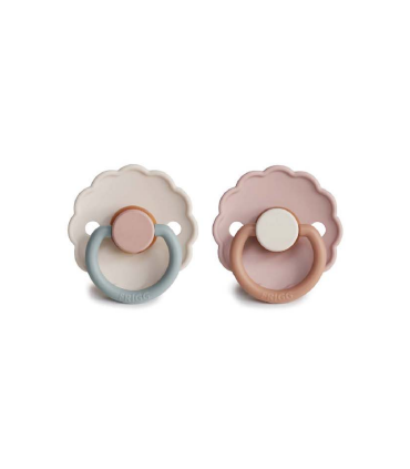 FRIGG CHUPETE DAISY COTTON CANDY-BISCUIT TETINA LATEX 6-18 MESES PACK 2 UNIDADES