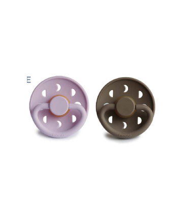 FRIGG CHUPETE MOON PHASE SOFT LILAC-PORTOBELLO TETINA LATEX 0-6 MESES PACK 2 UNIDADES