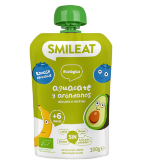 SMILEAT POUCH AGUACATE Y ARÁNDANOS +6 MESES 100G