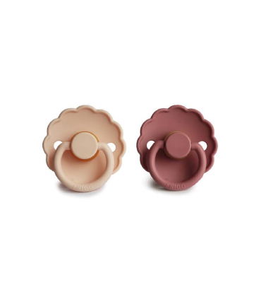 FRIGG CHUPETE DAISY PINK CREAM-POWDER BLUSH TETINA LATEX 0-6 MESES PACK 2 UNIDADES