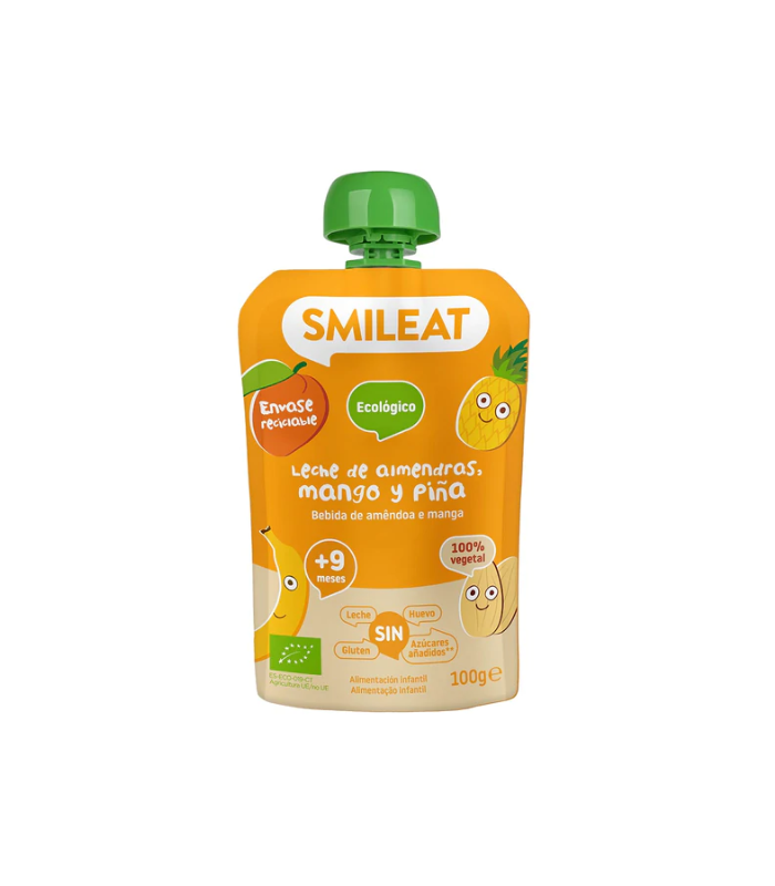 SMILEAT POUCH LECHE DE ALMENDRAS, MANGO Y PIÑA + 9 MESES 100G