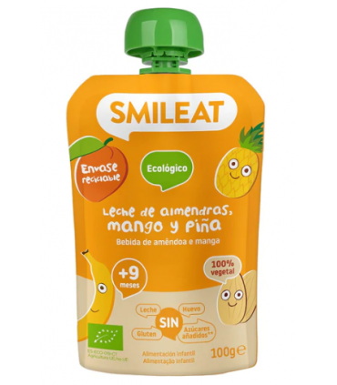SMILEAT POUCH LECHE DE ALMENDRAS, MANGO Y PIÑA + 9 MESES 100G