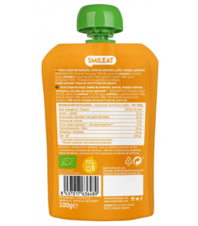 SMILEAT POUCH LECHE DE ALMENDRAS, MANGO Y PIÑA + 9 MESES 100G 2