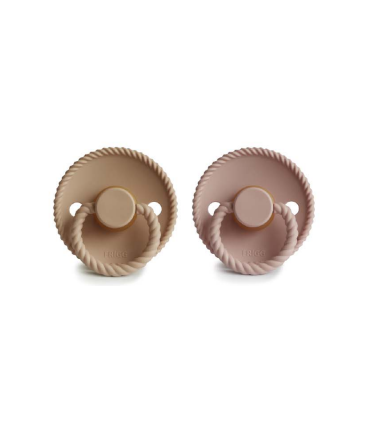 FRIGG CHUPETE ROPE CROISSANT-BLUSH TETINA LATEX 6-18 MESES PACK 2 UNIDADES