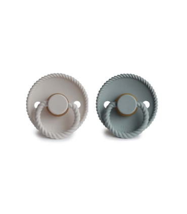 FRIGG CHUPETE ROPE SILVER GRAY-FRENACH GRAY TETINA LATEX 0-6 MESES PACK 2 UNIDADES