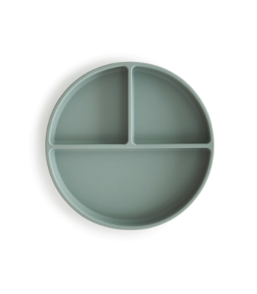 MUSHIE PLATO SILICONA CON VENTOSA Y COMPARTIMENTOS CAMBRIDGE BLUE