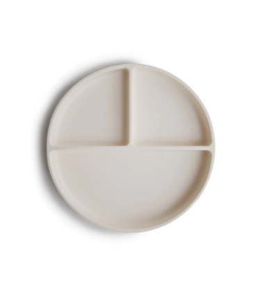 MUSHIE PLATO SILICONA CON VENTOSA Y COMPARTIMENTOS IVORY