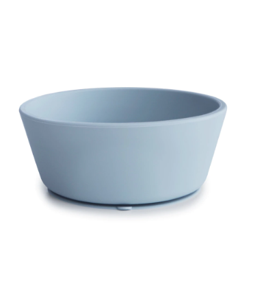 MUSHIE BOL SILICONA CON VENTOSA POWDER BLUE