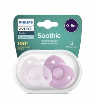 AVENT CHUPETE SOOTHIE 0-6 MESES NIÑA 2 UNIDADES Bebé y mamá y Inicio - AVENT