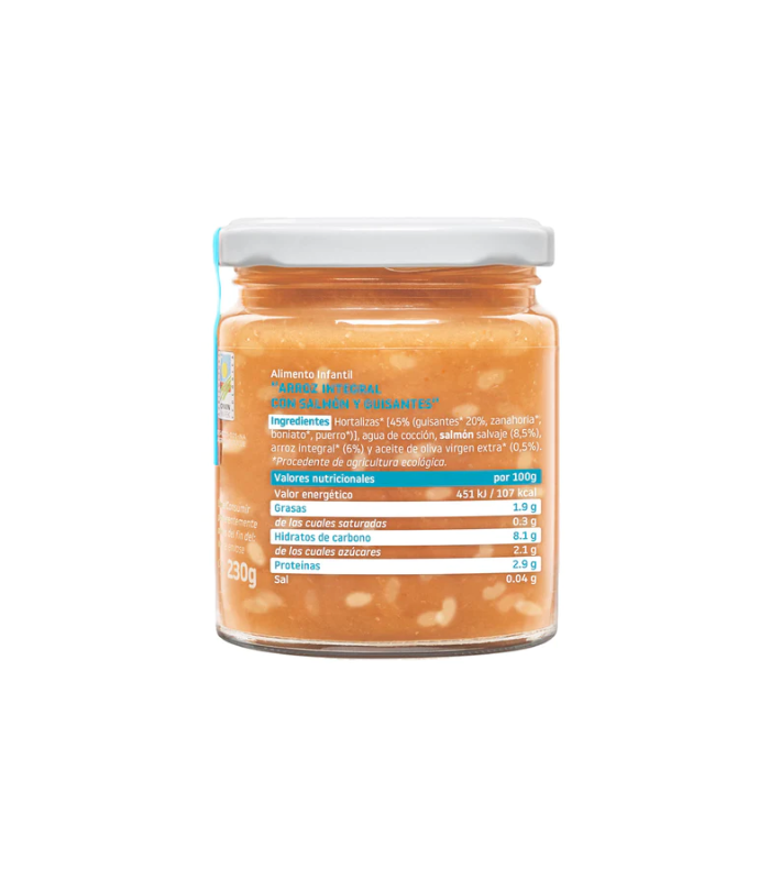 SMILEAT CACHITOS ARROZ SALMON Y GUISANTES 230G Inicio y  - SMILEAT