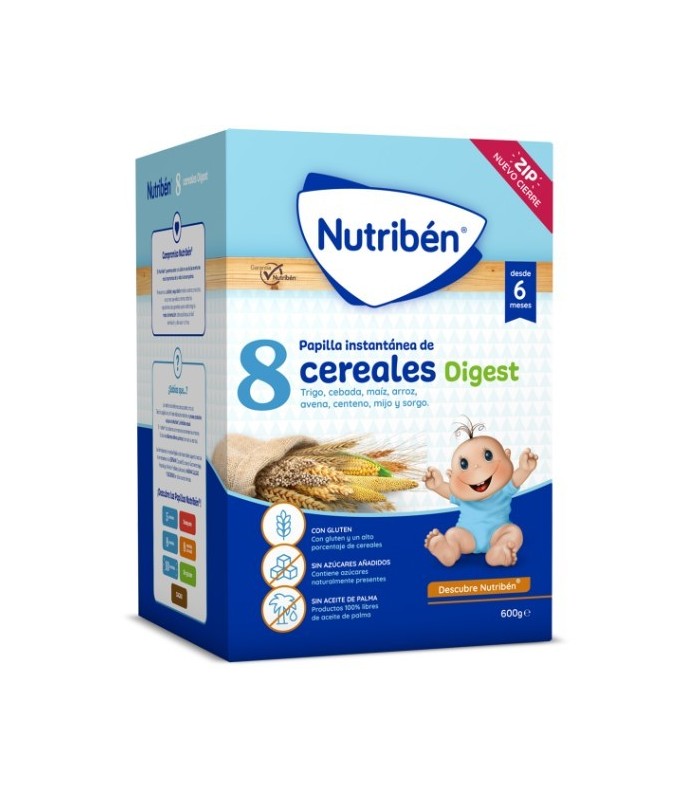 NUTRIBEN PAPILLA 8 CEREALES EFECTO DIGEST 600 G Bebé y mamá y Inicio - NUTRIBEN