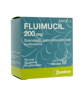 FLUIMUCIL 200 MG 30 SOBRES GRANULADO Tos y mucosidad y Resfriado, tos y Gripe - FLUIMUCIL