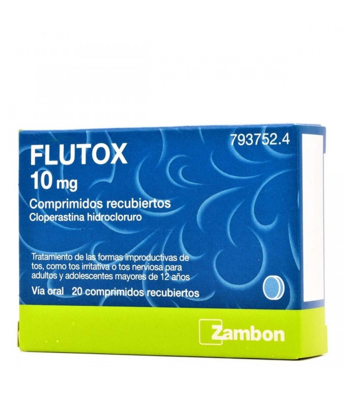 FLUTOX 10 MG 20 COMPRIMIDOS RECUBIERTOS Tos y mucosidad y Resfriado, tos y Gripe - ZAMBON