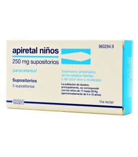 APIRETAL NIÑOS 250 MG 5 SUPOSITORIOS Analgesicos y Analgésico y Antiinflamatorio - ERN