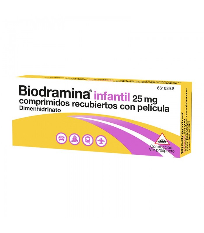 BIODRAMINA INFANTIL 25 MG 12 COMPRIMIDOS Mareo y Sistema Circulatorio - 