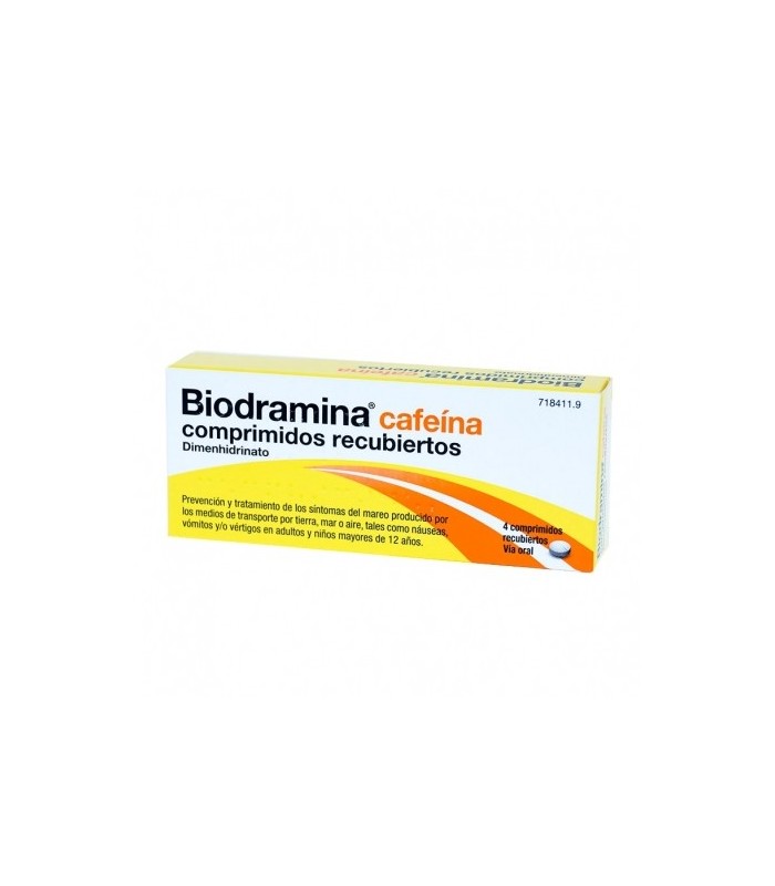 BIODRAMINA CAFEINA 4 COMPRIMIDOS Mareo y Sistema Circulatorio - 