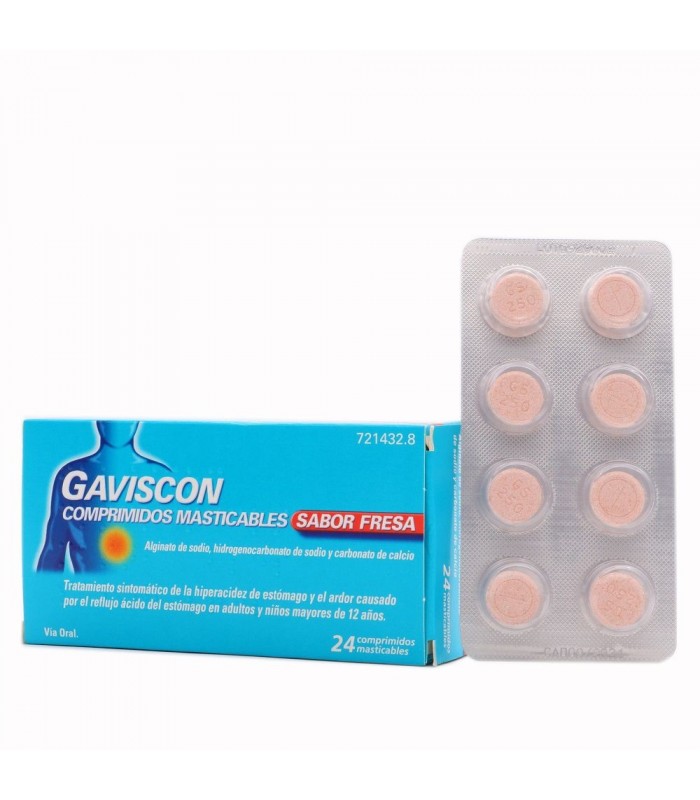 GAVISCON FRESA 24 COMPRIMIDOS Acidez y Trastornos Digestivos - 