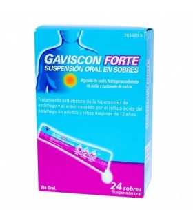 GAVISCON FORTE 24 SOBRES SUSPENSION ORAL 10 ML" Acidez y Trastornos Digestivos - RECKITT