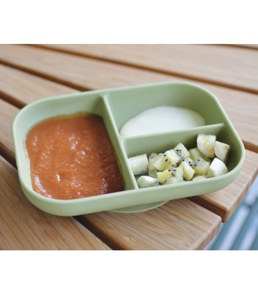 BEABA PLATO DIVIDIDO DE SILICONA COLOR VERDE Inicio y  - BEABA