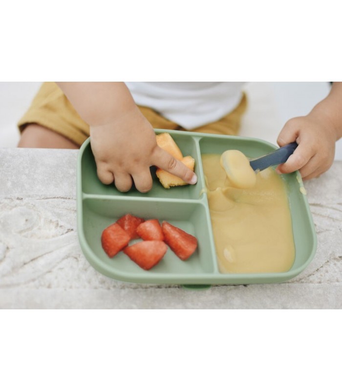 BEABA PLATO DIVIDIDO DE SILICONA COLOR VERDE Inicio y  - BEABA