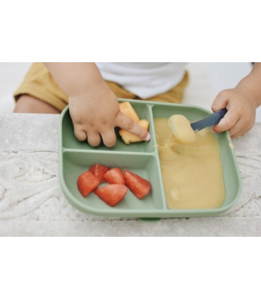 BEABA PLATO DIVIDIDO DE SILICONA COLOR VERDE Inicio y  - BEABA