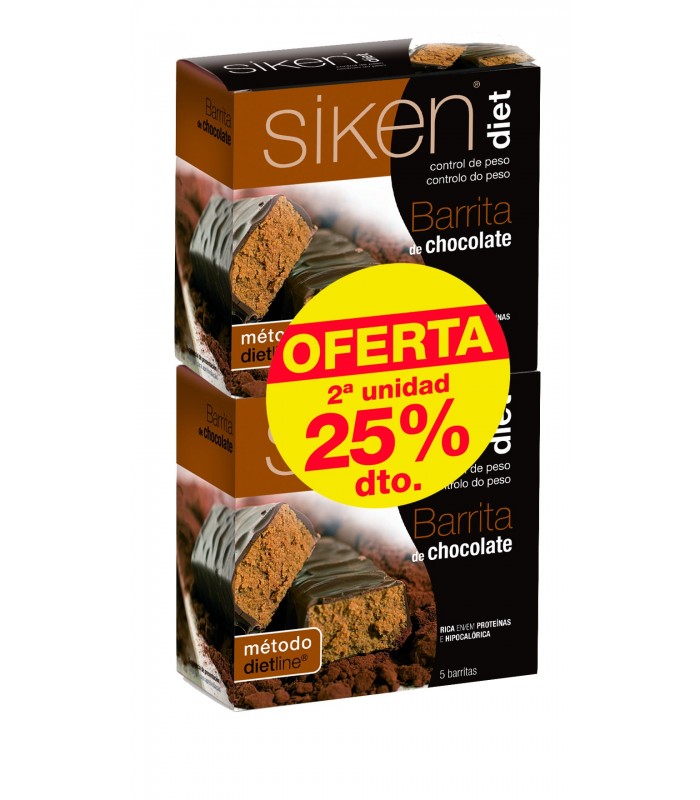 SIKEN DIET CHOCOLATE DUPLO BARRITAS 5 UNIDADES Inicio y  - SIKEN