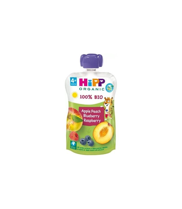 HIPP POUCH MANZANA MELOCOTON FRUTOS DEL BOSQUE 100G Inicio y  - HIPP