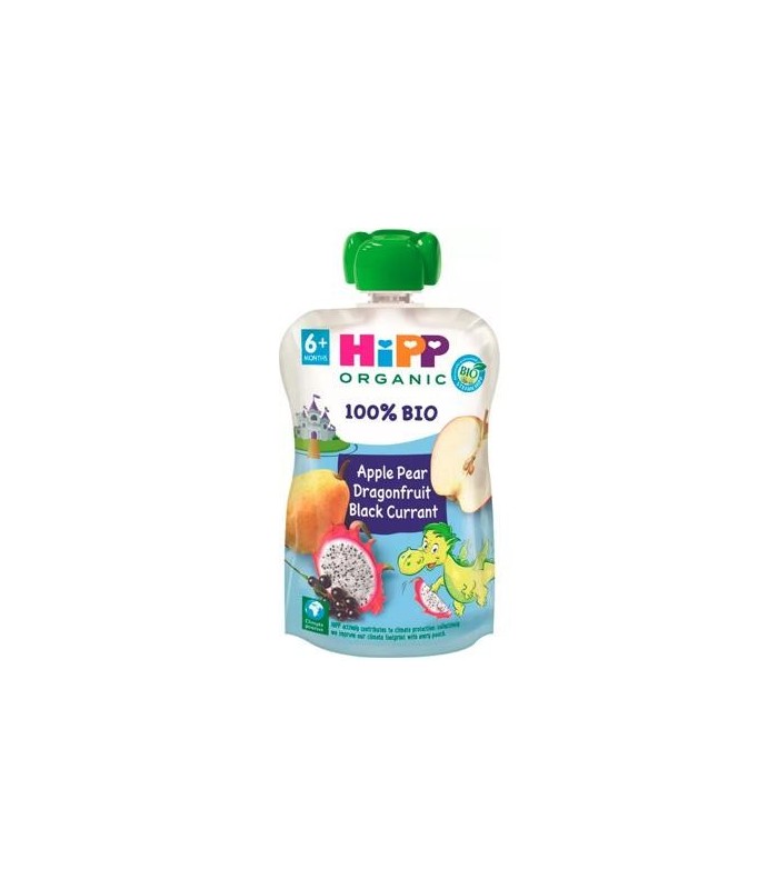 HIPP POUCH PURÉ DRAGON FRUIT, PERA Y GROSELLA 100G Inicio y  - HIPP