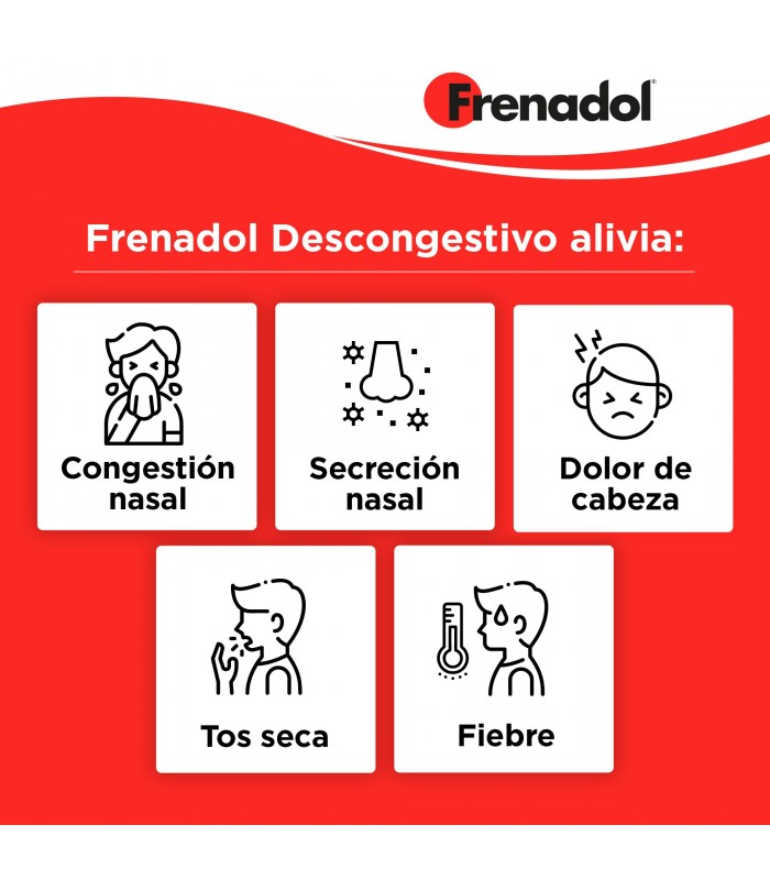 FRENADOL DESCONGESTIVO 16 CAPSULAS Resfriados y Resfriado, tos y Gripe - FRENADOL