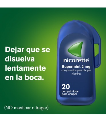 NICORETTE SUPERMINT EFG 2 MG 20 COMPRIMIDOS Deshabituacion tabaquica y Medicamentos - NICORETTE