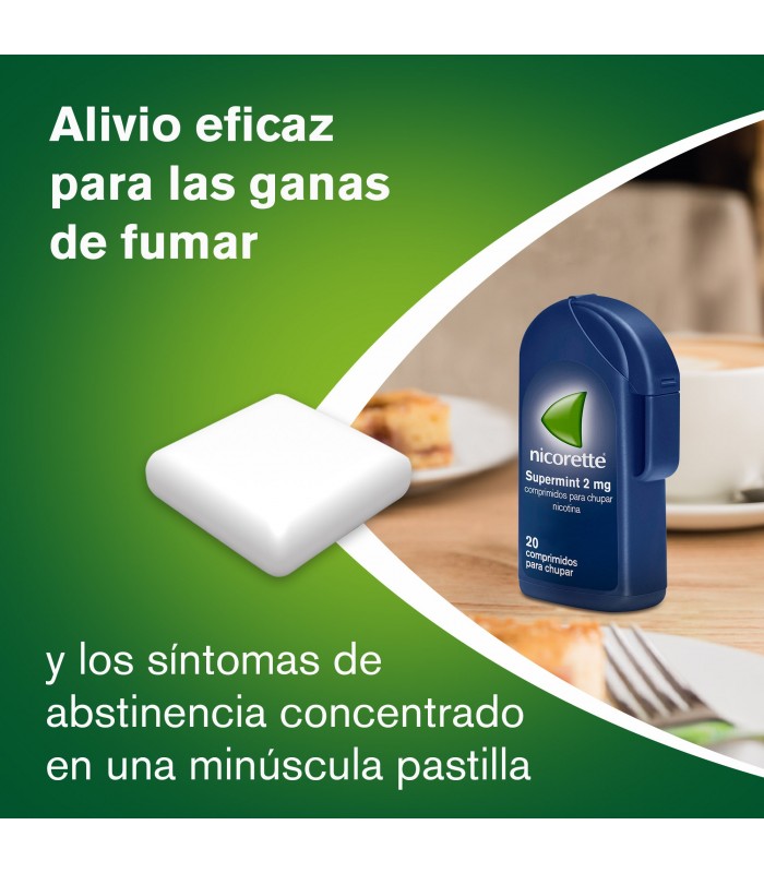 NICORETTE SUPERMINT EFG 2 MG 20 COMPRIMIDOS Deshabituacion tabaquica y Medicamentos - NICORETTE