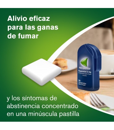 NICORETTE SUPERMINT EFG 2 MG 20 COMPRIMIDOS Deshabituacion tabaquica y Medicamentos - NICORETTE