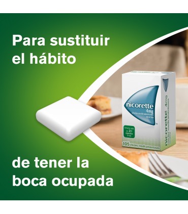 NICORETTE 4 MG 105 CHICLES Deshabituacion tabaquica y Medicamentos - NICORETTE