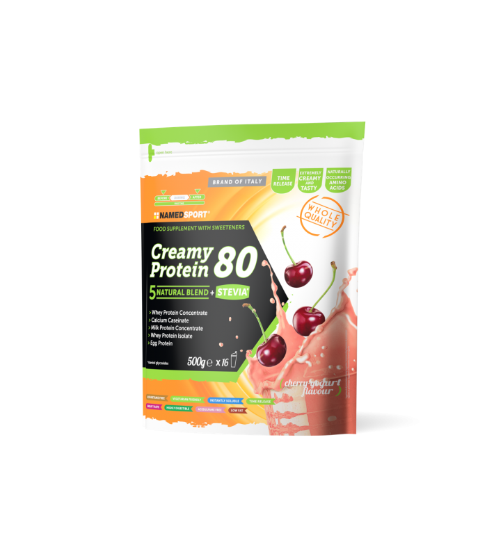 NAMED SPORT CREAMY PROTEIN 80 CHERRY YOGURT 500G Inicio y  - NAMED