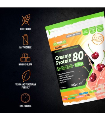 NAMED SPORT CREAMY PROTEIN 80 CHERRY YOGURT 500G Inicio y  - NAMED