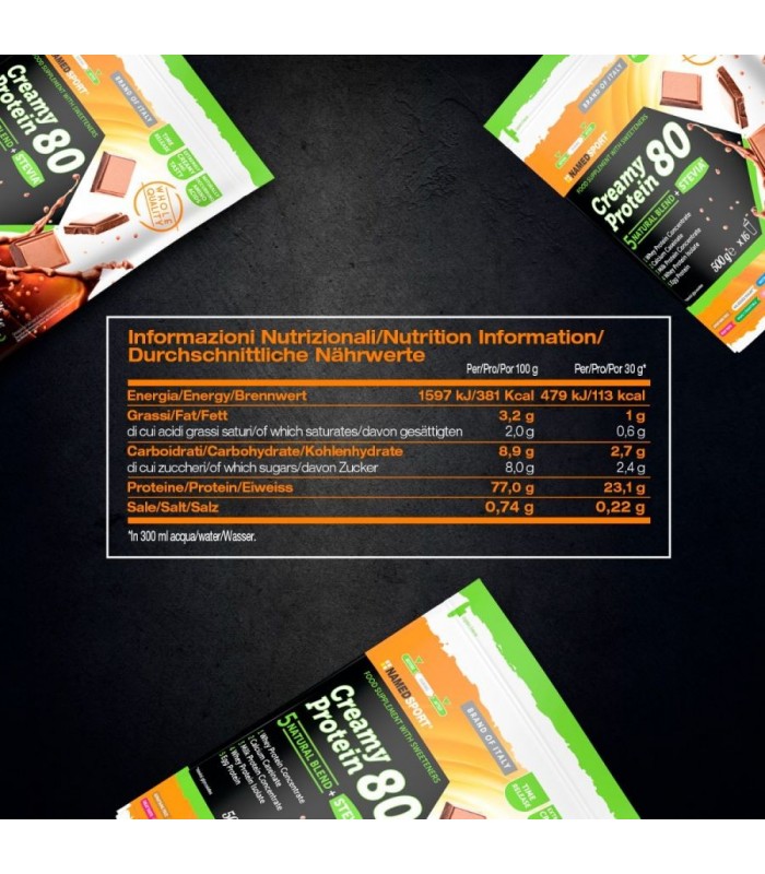 NAMED SPORT CREAMY PROTEIN 80 CHOCOLATE 500G Inicio y  - NAMED