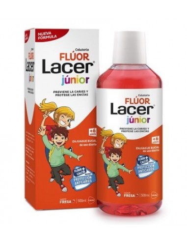 LACER FLUOR COLUTORIO DIARIO SABOR FRESA 500 ML Higiene y Inicio - LACER