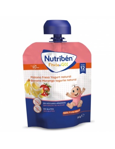 NUTRIBEN FRUTA&GO PLATANO FRESA YOGURT NATURAL Bebé y mamá y Inicio - NUTRIBEN