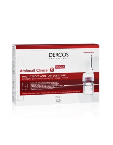 DERCOS AMINEXIL CLINICAL 5 MUJER 21 MONODOSIS Higiene y Inicio - VICHY