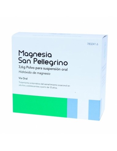 MAGNESIA SAN PELLEGRINO 3.6 G 20 SOBRES POLVO Laxantes y Trastornos Digestivos - ANOTACIONES FARMACEUTICAS, S.L