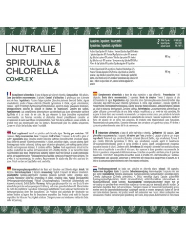 NUTRALIE SPIRULINA & CHLORELLA 180 CAPSULAS Inicio y  - NUTRALIE