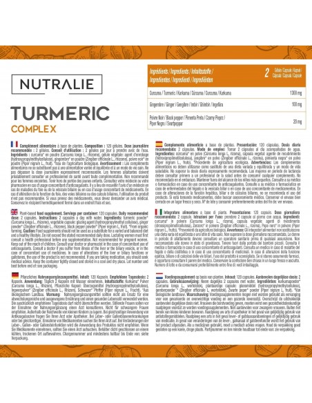 NUTRALIE TURMERIC CURCUMA COMPLEX 120 CAPSULAS Inicio y  - NUTRALIE