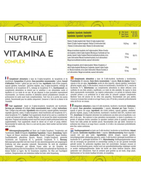 NUTRALIE VITAMINA E COMPLEX 60 CAPSULAS Inicio y  - NUTRALIE
