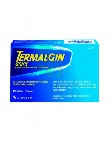TERMALGIN GRIPE 650MG 10 SOBRES Resfriados y Resfriado, tos y Gripe - 